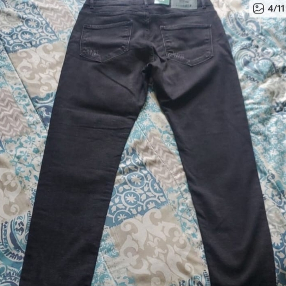 Lacoste Black Jeans with Green Accents